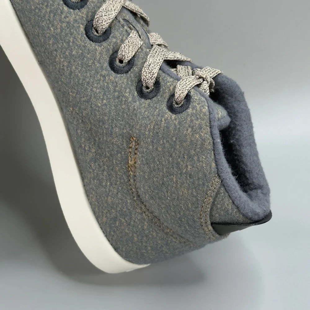 Allbirds Wool Piper Mids Womens 10 Sneakers‎ Gray Blue White Lace Up Shoe